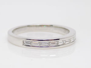 18ct White Gold Channel Set Emerald Cut Diamonds Wedding/Eternity Ring 0.36ct SKU 8802134