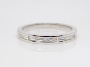 18ct White Gold Channel Set Emerald Cut Diamonds Wedding/Eternity Ring 0.36ct SKU 8802134