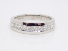 Load image into Gallery viewer, 18ct White Gold Princess Cut Channel Set Diamonds Wedding/Eternity Ring 0.75ct SKU 8802039
