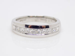 18ct White Gold Princess Cut Channel Set Diamonds Wedding/Eternity Ring 0.75ct SKU 8802039