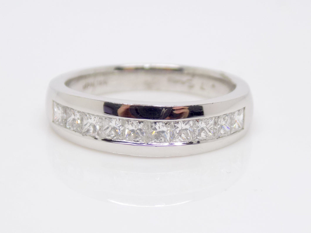 18ct White Gold Princess Cut Channel Set Diamonds Wedding/Eternity Ring 0.75ct SKU 8802039