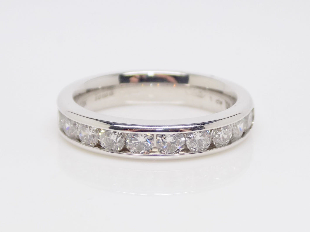 18ct White Gold Channel Set Round Brilliant Diamonds Wedding/Eternity Ring 1.05ct SKU 8802038