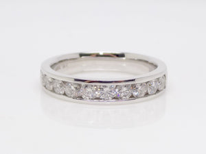 18ct White Gold Channel Set Round Brilliant Diamonds Wedding/Eternity Ring 0.75ct SKU 8802052