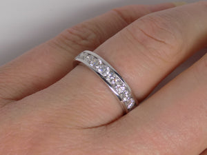 18ct White Gold Channel Set Round Brilliant Diamonds Wedding/Eternity Ring 0.75ct SKU 8802052