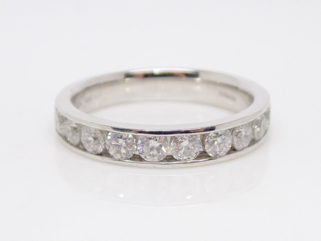 18ct White Gold Channel Set Round Brilliant Diamonds Wedding/Eternity Ring 1.00ct SKU 8802036