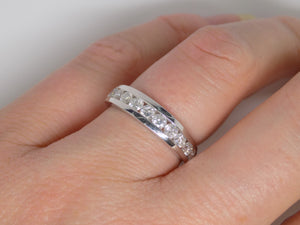 18ct White Gold Channel Set Round Brilliant Diamonds Wedding/Eternity Ring 0.75ct SKU 8802051