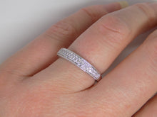Load image into Gallery viewer, 9ct White Gold Double Row Round Brilliant Diamonds Beaded Edging Wedding/Eternity Ring 0.25ct SKU 4501128
