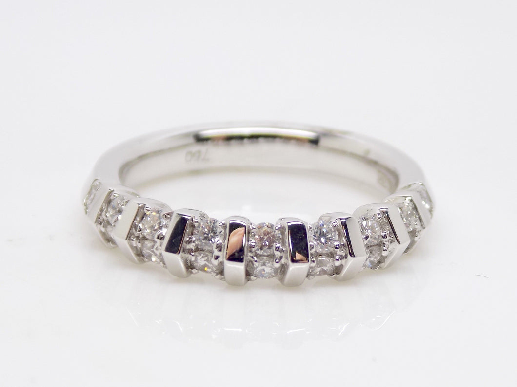 18ct White Gold Round Brilliant Diamond Band 0.45ct SKU 8801003