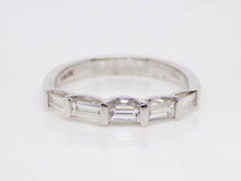 Load image into Gallery viewer, 18ct White Gold 5 Baguette Diamond Bar Wedding/Eternity Ring 0.52ct SKU 8802133
