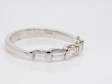 Load image into Gallery viewer, 18ct White Gold 5 Baguette Diamond Bar Wedding/Eternity Ring 0.52ct SKU 8802133
