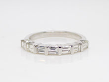 Load image into Gallery viewer, 18ct White Gold 7 Baguette Diamonds Bar Set Wedding/Eternity Ring 0.75ct SKU 8802131
