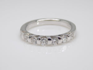 18ct White Gold Round Brilliant Diamond Bridal Band 0.66ct SKU 8802019