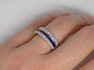 Baguette Sapphires and Round Brilliant Diamonds Ring SKU 5706029