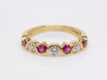 Load image into Gallery viewer, 9ct Yellow Gold Ruby and Diamond Fancy Wedding/Eternity Ring SKU 5606048
