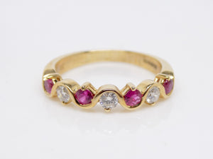9ct Yellow Gold Ruby and Diamond Fancy Wedding/Eternity Ring SKU 5606048