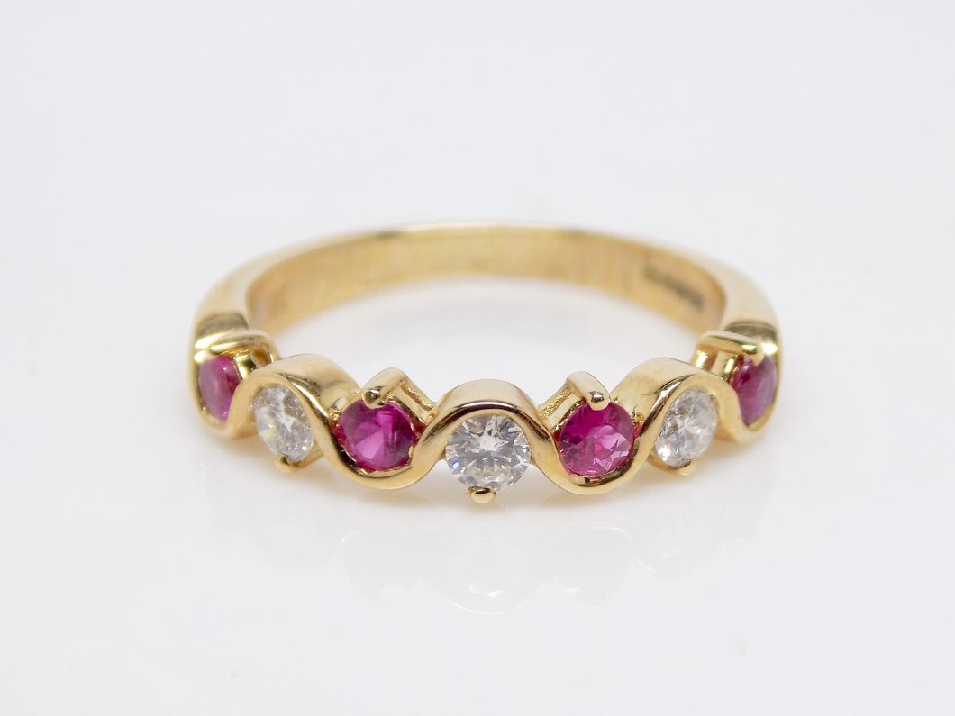 9ct Yellow Gold Ruby and Diamond Fancy Wedding/Eternity Ring SKU 5606048