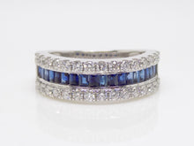 Load image into Gallery viewer, Baguette Sapphires and Round Brilliant Diamonds Ring SKU 5706029
