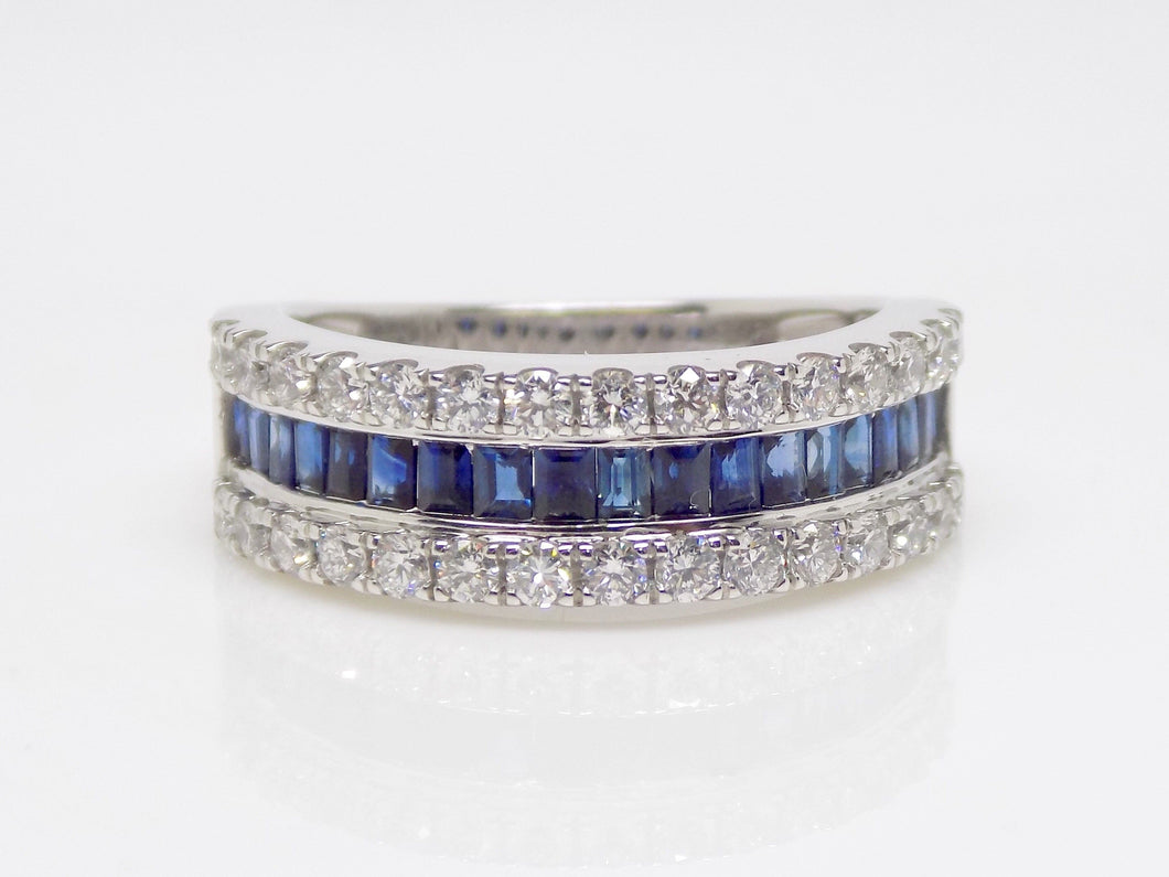 Baguette Sapphires and Round Brilliant Diamonds Ring SKU 5706029