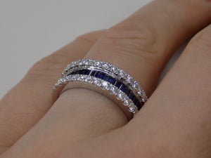 Baguette Sapphires and Round Brilliant Diamonds Ring SKU 5706029