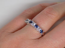 Load image into Gallery viewer, 9ct White Gold Round Brilliant Sapphire And Diamond 7 Stone Ring SKU 5706045
