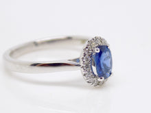 Load image into Gallery viewer, 9ct White Gold Oval Sapphire Halo Diamond Engagement Ring SKU 5706046
