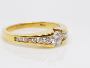 18ct Yellow Gold Round Brilliant Channel Set Diamonds Engagement Ring 0.50ct SKU 8802013