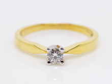 Load image into Gallery viewer, 18ct Yellow Gold Round Brilliant Diamond Solitaire Engagement Ring 0.15ct SKU 8803156
