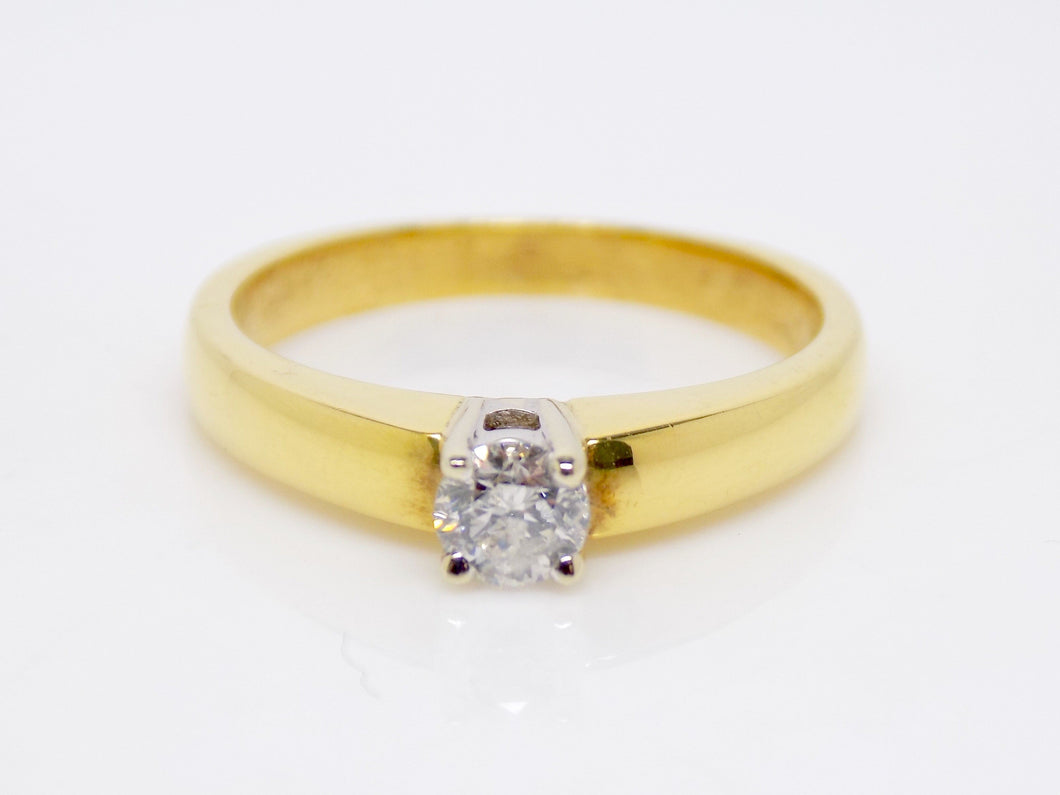 18ct Yellow Gold Round Brilliant Diamond Solitaire Engagement Ring 0.25ct SKU 8803155