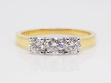 Load image into Gallery viewer, 18ct Yellow Gold 3 Round Brilliant Diamond Engagement Ring 0.75ct SKU 8803073
