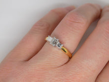 Load image into Gallery viewer, 18ct Yellow Gold 3 Emerald Cut Diamonds Engagement Ring 0.46ct SKU 8803060
