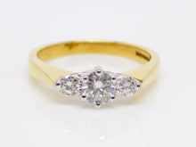 Load image into Gallery viewer, 18ct Yellow Gold 3 Round Brilliant Diamonds Engagement Ring 0.50ct SKU 8803122
