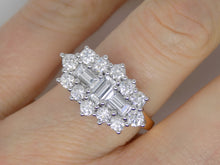 Load image into Gallery viewer, 18ct Round Brilliant &amp; Baguette Diamond Cluster Engagement Ring 1.50ct SKU 6209001
