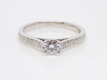 Load image into Gallery viewer, 18ct White Gold Diamond Shoulders Round Brilliant Solitaire Engagement Ring 0.50ct SKU 8802079
