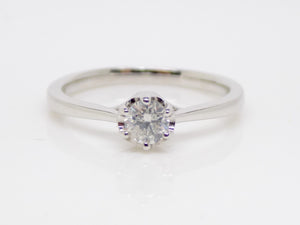 18ct White Gold Round Brilliant Diamond Solitaire Engagement Ring 0.25ct SKU 8803001