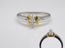 Load image into Gallery viewer, 18ct White Gold and Yellow Gold Marquise Diamond Engagement Ring 0.25ct SKU 8803043
