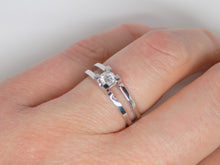 Load image into Gallery viewer, 18ct White Gold Split Shoulder Diamond Solitaire Engagement Ring 0.20ct SKU 8801006
