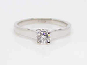 18ct White Gold Round Brilliant Diamond Solitaire Engagement Ring 0.25ct SKU 8803005