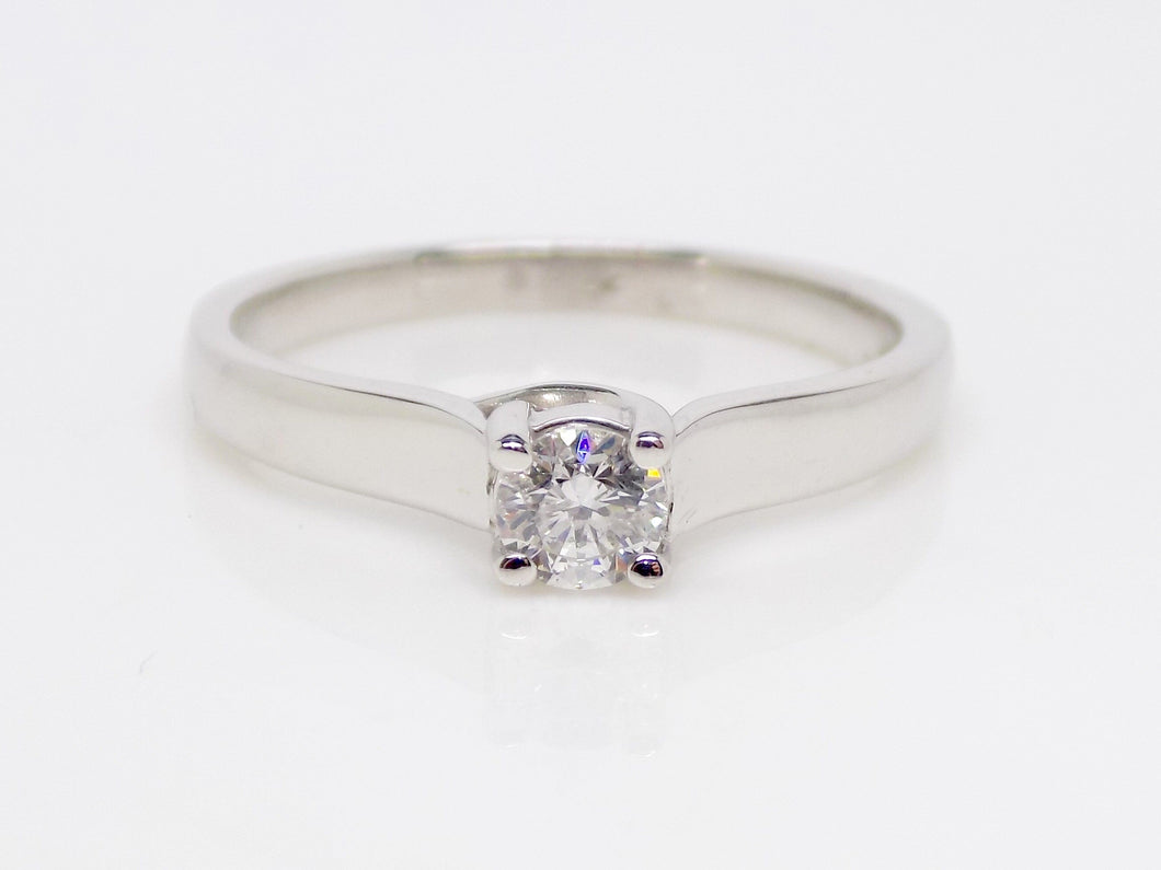 18ct White Gold Round Brilliant Diamond Solitaire Engagement Ring 0.25ct SKU 8803005