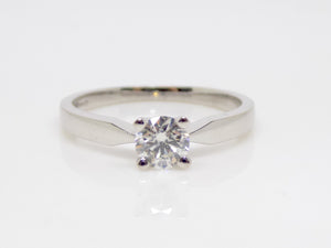 18ct White Gold Round Brilliant Diamond Solitaire Engagement Ring 0.50ct SKU 8803002