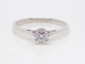 18ct White Gold Round Brilliant Diamond Solitaire Engagement Ring 0.25ct SKU 8803006