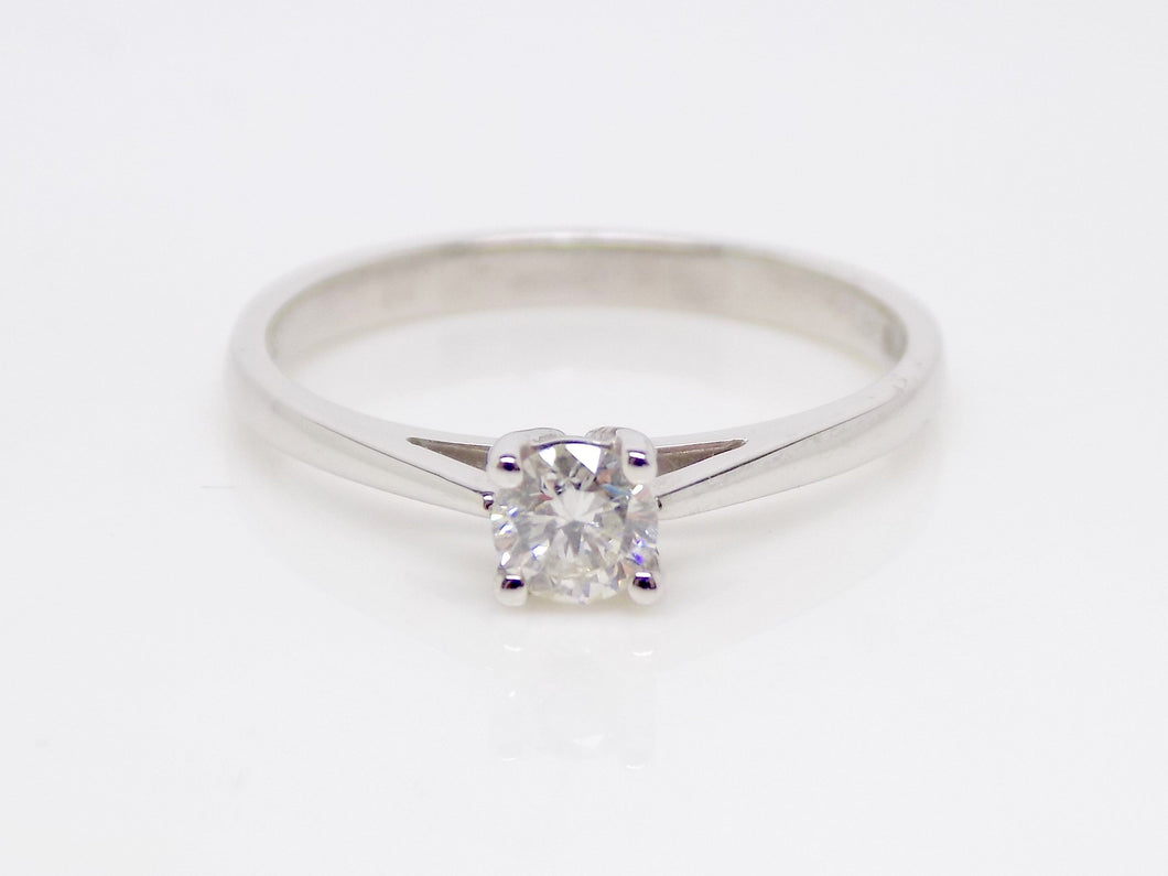 18ct White Gold Round Brilliant Diamond Solitaire Engagement Ring 0.25ct SKU 8803008