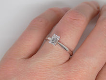 Load image into Gallery viewer, 18ct White Gold Emerald Cut Diamond Solitaire Engagement Ring 0.55ct SKU 8803105
