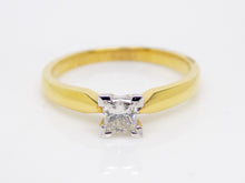 Load image into Gallery viewer, 18ct Yellow Gold Princess Cut Diamond Solitaire Engagement Ring 0.30ct SKU 8803087
