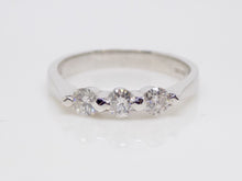Load image into Gallery viewer, 18ct White Gold 3 Round Brilliant Diamonds Bar Set Engagement Ring 0.33ct SKU 8803047
