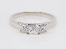 Load image into Gallery viewer, 18ct White Gold 3 Princess Cut Diamonds Engagement Ring 0.70ct SKU 8803039
