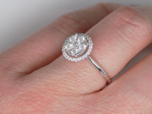 Load image into Gallery viewer, 18ct White Gold Diamond Halo Cluster Engagement Ring 0.50ct SKU 8802010
