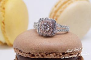 18ct White Gold and Rose Gold Accentuated Round Brilliant Diamond Engagement Ring 1.00ct SKU 8802142