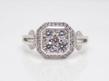 Load image into Gallery viewer, 18ct White Gold Diamond Halo Cluster Engagement Ring 0.85ct SKU 8802085
