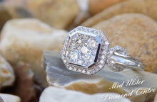 Load image into Gallery viewer, 18ct White Gold Diamond Halo Cluster Engagement Ring 0.85ct SKU 8802085
