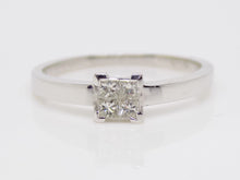 Load image into Gallery viewer, 18ct White Gold 4 Princess Cut Diamonds Engagement Ring 0.20ct SKU 8801010
